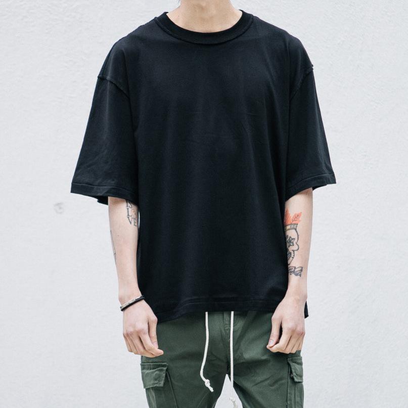 SHOWERSMILE-Large-Size-Men-T-Shirts-Oversized-Tops-Tees-Cotton-Plain-T-Shirts-Half-Sleeve-Hip